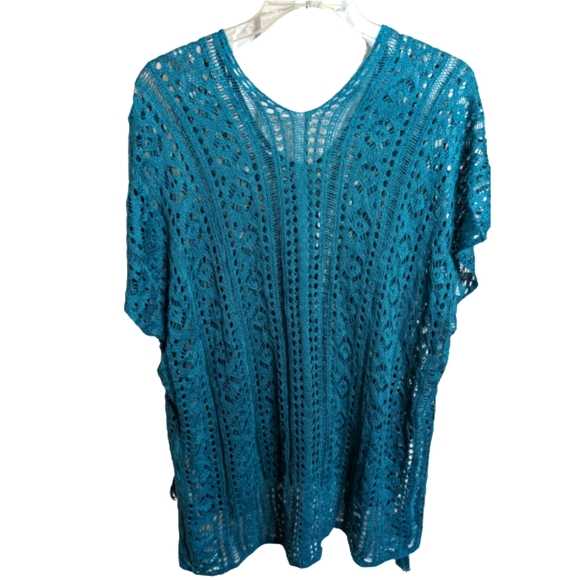 Swim Coverup Womens Beach Pool Teal Blue - Picture 1 of 14
